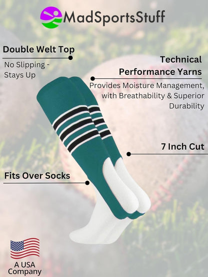 MadSportsStuff Baseball Stirrups Softball Stirrups with Stripes for Boys Girls Men Women Pattern B 3 Stripe