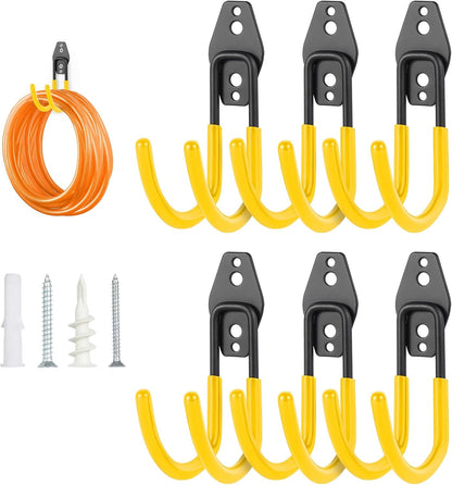 Hose Hanger Wall Mount 2 Pack,Heavy Duty Hose Holder with Screws Metal Hose Hangers for Outside,Hose Rack Suitable for Garage,Garden and Yard