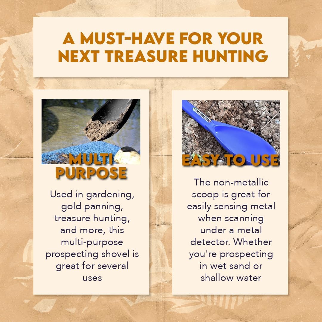 SE Green Prospector's Scoop - 12.5" Heavy-Duty Plastic Tool for Metal Detecting, Gold Panning, Treasure Hunting, and Gardening