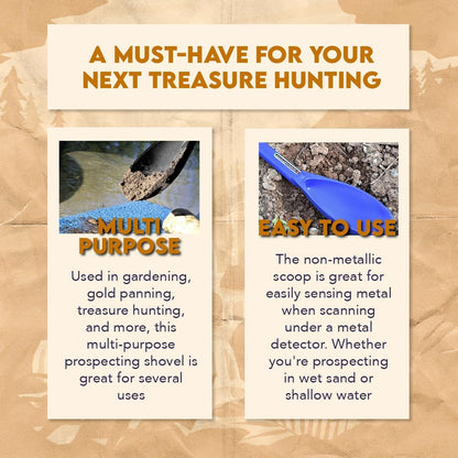 SE Green Prospector's Scoop - 12.5" Heavy-Duty Plastic Tool for Metal Detecting, Gold Panning, Treasure Hunting, and Gardening