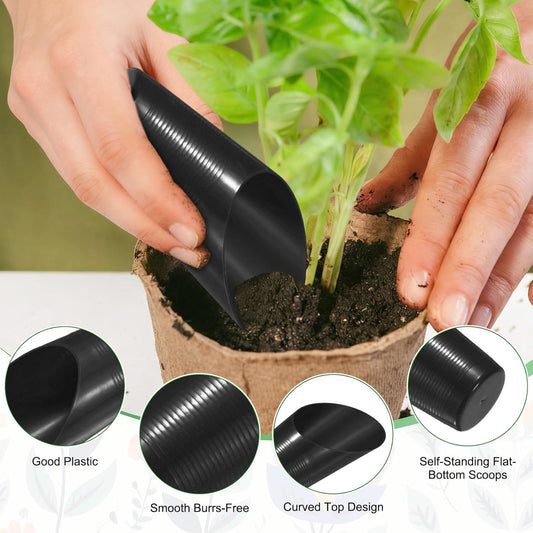 M METERXITY 18-Pack Bonsai Soil Scoops, Plastic Garden Soil Scoops Bucket Shovel Potting Scoopers for Transplanting/Flower Planting/Plant Succulent, Colorful Small Gardening Tools [Multicolor]