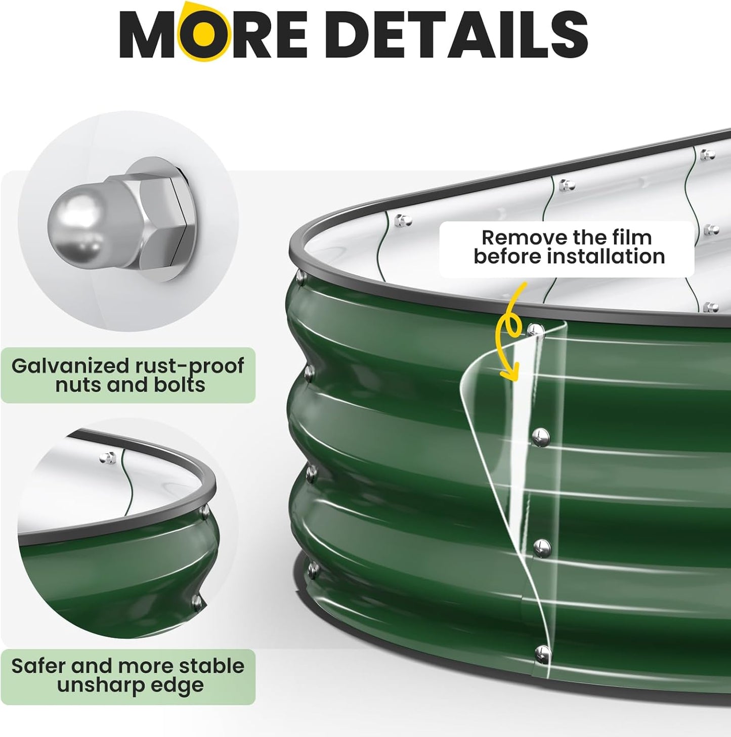 Pattiumo Galvanized Raised Garden Bed 4×4×1 FT, Round Metal Raised Garden Bed Outdoor Planter Box with Open Bottom, Rust-Resistant Steel Garden Bed for Vegetables Herbs Flowers, Easy Assembly