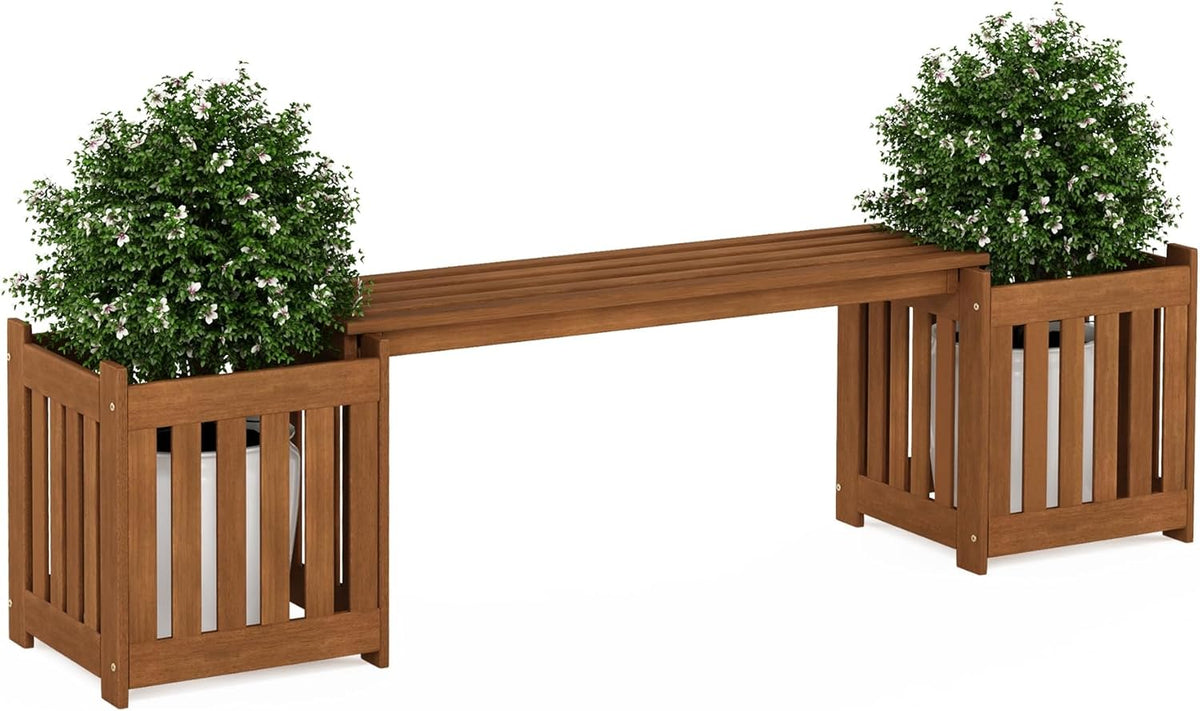 Furinno FG17478 Tioman Outdoor Patio Furniture Hardwood Potting Bench, Natural