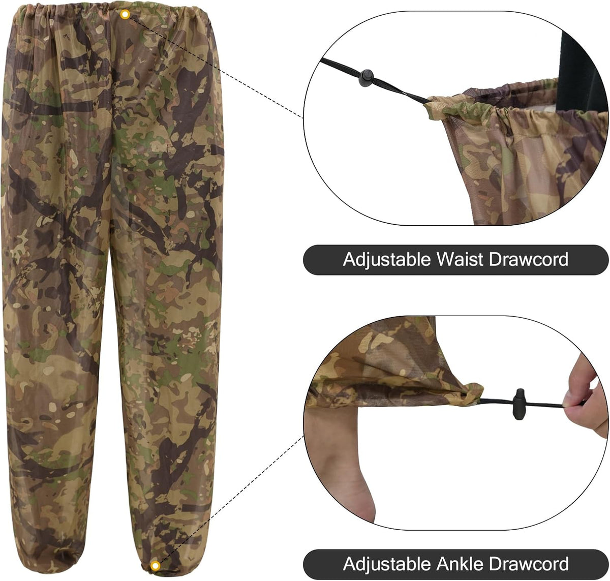 Mosquito Netting Suit Bug Net Mesh Clothing with Hood Outdoor Garden Hunting Camo Protection from Fly Insects Bugs
