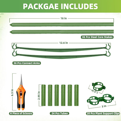6-Pack Tomato Cage for Garden Plant Support 48 INCH Garden Stakes Adjustable Tomato Cage for Climbing Plants Pots Vegetables Flowers Fruits (6, 48 Inches)