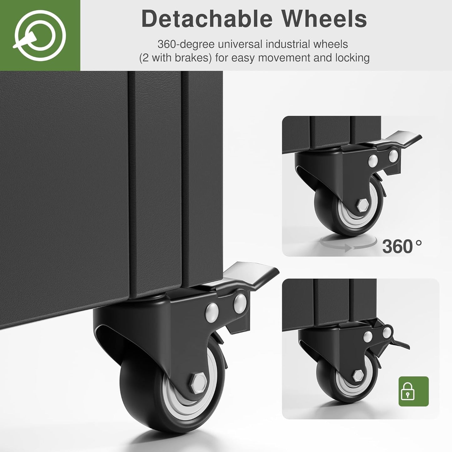 Casaphoria Metal Raised Garden Bed with Trellis and Wheels, 72"x47"x16" Planter Box for Climbing Plants, Vegetables & Vines, Features Drainage Holes and Privacy Screen (Black-Louver) - Colors D