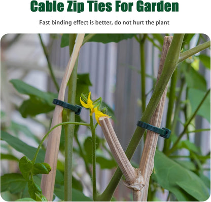 Armpow 8 Inch Garden Green Zip Tie 1000 PCS, 40 Lbs - Small to Medium Zip Tie, Nylon PA66 UV Resistant Cable Tie Heavy Duty for Indoor and Outdoor Use - Ideal for bundling and securing objects