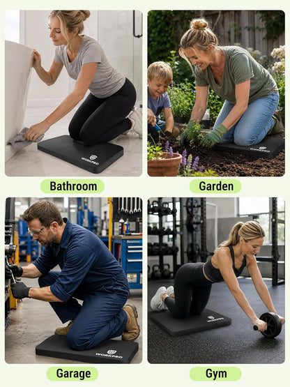 WORKPRO Extra Thick Kneeling Pad, Soft NBR Foam Cushioning for Knee, Large Foam Kneeler Mat for Gardening, Bathing Baby, Exercise, Workout Supplies, 17.5 x 11 x 1.5 in, Black