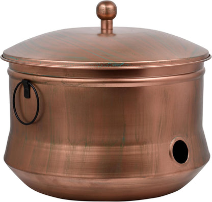 LifeSmart Hose Storage Pot and Lid | Hose Container Pot 16 x 12" - Handmade Slight Design Variations