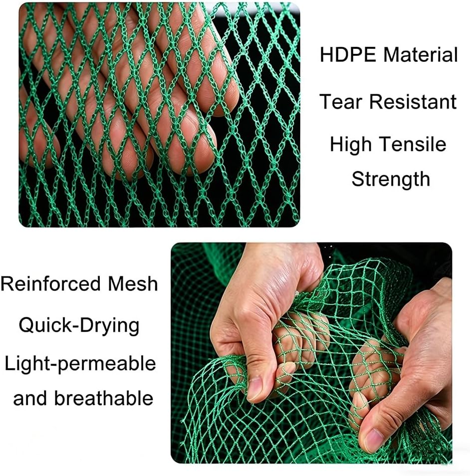 Hail Netting Heavy Duty for Garden Greenhouse Raised Bed, HDPE Hail Protection Plant Netting can be Used as Floating Row Cover, Under Tree Fruit Catcher and Pond Cloth(15 x 100 m/49.2 x 328.1 ft) - Colors A