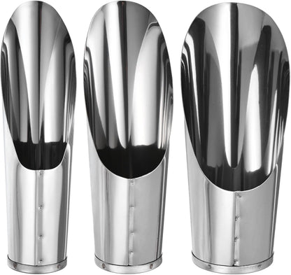 M METERXITY 1-Set Bonsai Soil Scoop, 3 Sizes Stainless Steel Garden Soil Scoops Bucket Shovels Potting Scoopers for Transplanting/Flower Planting, Small Gardening Tools [Silver Tone]