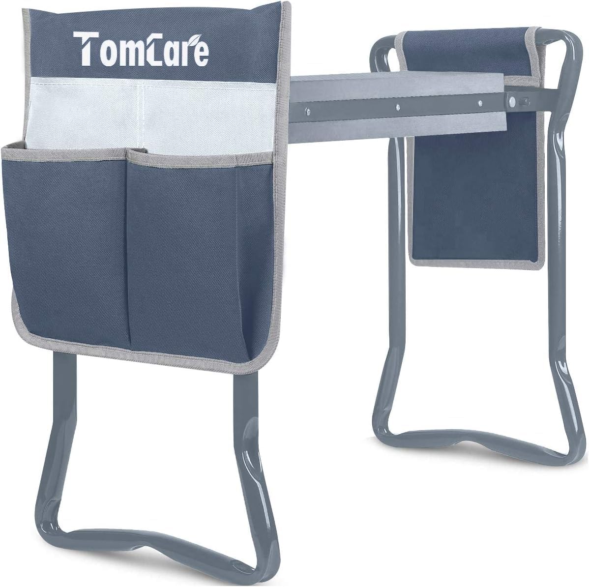 TomCare Garden Kneeler and Seat 10.64” Wider Larger Soft Kneeling Pad Garden Bench with 2 Large Tool Pouches Heavy Duty Garden Stool Foldable Tools Gardening Gifts for Women Men Gardeners