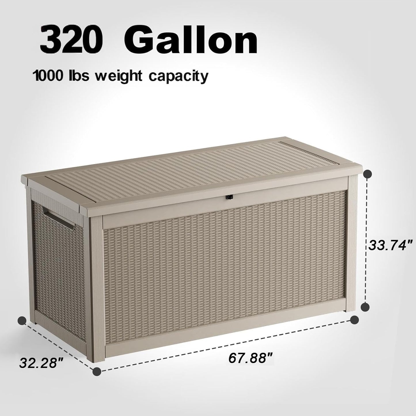30 Gallon Outdoor Deck Box, Lockable Waterproof Outdoor Storage Boxes For Garden Tools,Indoor Cushions,Accessories Outside Storage Resin Weatherproof Container(Black)