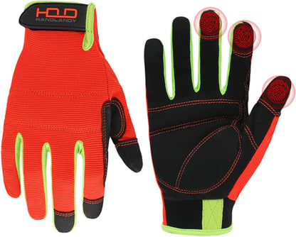 Work Gloves for Men & Women, Utility Mechanic Working Gloves Touch Screen, Flexible Gardening Gloves for Yard