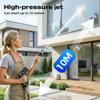 Pressure Washer Wand, High Pressure Hose Nozzle 3 Spray Patterns, 360° Rotating Heavy Duty Cleaning Gun for Garden Hose, Outdoor Cleaning for Car, Patio, Siding (Gun+Connector Pot + 3 connectors)