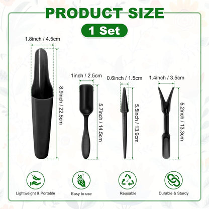 M METERXITY 1-Set Garden Shovel Hand Tools Transplanting Succulent Cultivation Digging Scoops Kits, Plastic Mini Garden Tool Set for Bonsai Potting/Flower Planting [Pink]