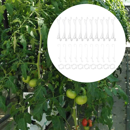 Saihisday Plant Climbing Hooks Tomato Support J Hook Reusable Tomato Twine String Cucumber Trellis Clips Plant Support Clips