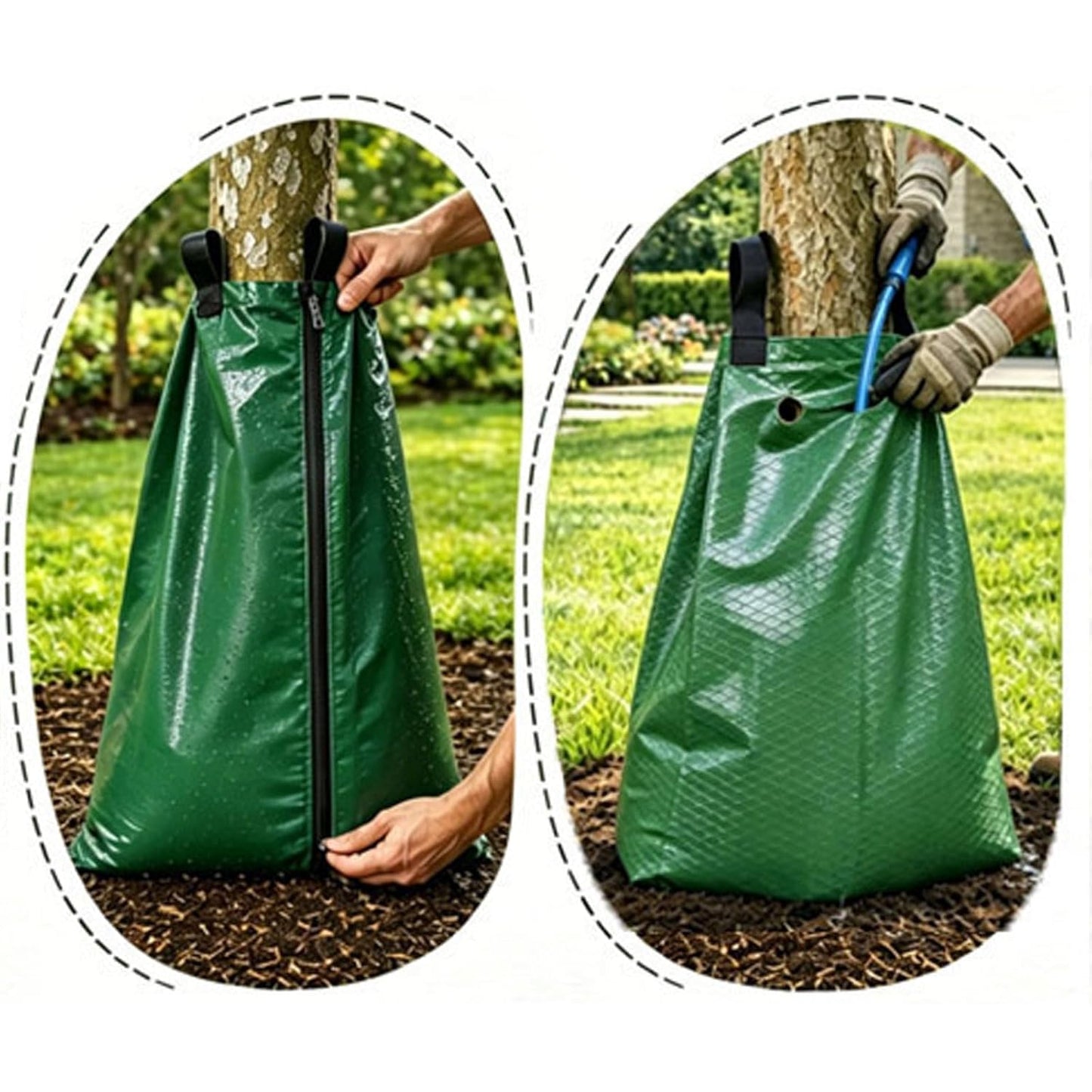 Slow Release PE Tree Watering Bag Ring Bladders Water Deep Automatic Drip Irrigation Drippers Root Waterer Globe Soaker for New Plant Trees Trunk 20 Gallon (1 Pack)