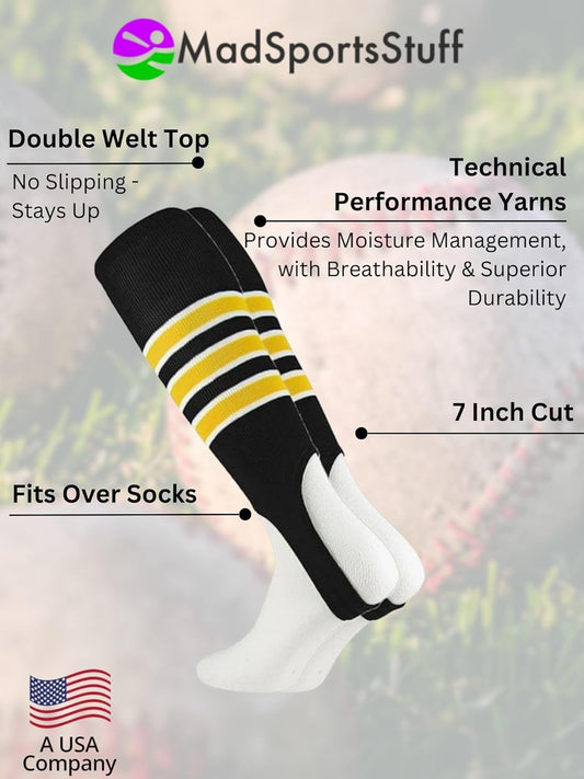 MadSportsStuff Baseball Stirrups Softball Stirrups with Stripes for Boys Girls Men Women Pattern B 3 Stripe