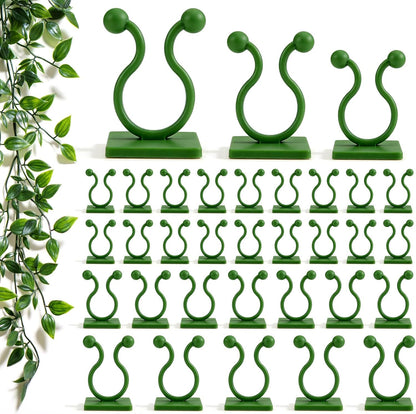 120 Pcs Plant Climbing Wall Fixture Clips, Green Plant Fixer with Self-Adhesive Hook, Fixing Clip Vines Holder for Indoor Outdoor Plants Support Cable Wire (Small, Medium, Large)