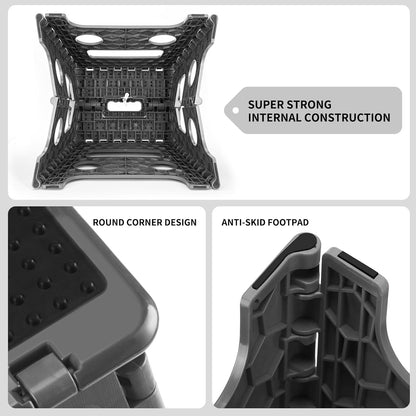 Folding Step Stool 13 Inch,300 Lbs Step Stool for Adults Black