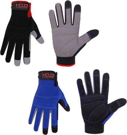 Work Gloves for Men & Women, Utility Mechanic Working Gloves Touch Screen, Flexible Gardening Gloves for Yard