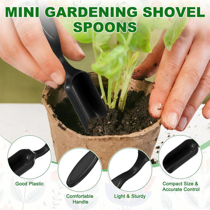 M METERXITY 20-Pack Mini Gardening Shovel Spoons, Plastic Garden Soil Scoops for Cultivation Digging Transplanting/Flower Planting/Plant Succulent, Colorful Small Gardening Tools [Multicolor]