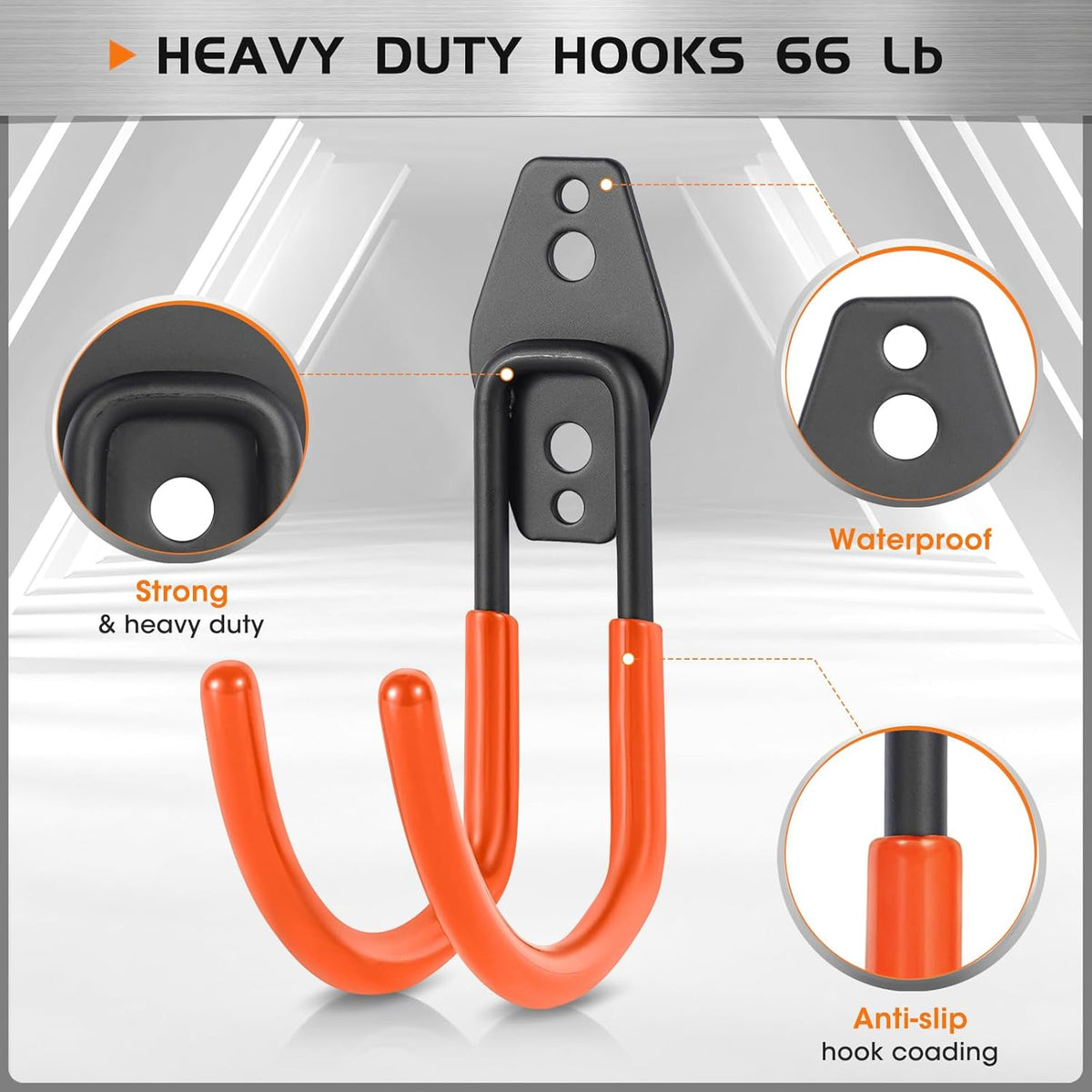Hose Hanger Wall Mount 2 Pack,Heavy Duty Hose Holder with Screws Metal Hose Hangers for Outside,Hose Rack Suitable for Garage,Garden and Yard