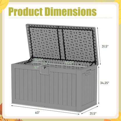 30 Gallon Resin Deck Box Waterproof Outdoor Storage Box for Patio Furniture Pool Accessories Indoor Storage for Cushion Garden Tools (30 Gallon, Black)