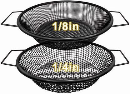 2PCS Soil Sifter for Gardening, Rock Sifter for 5 Gallon Bucket,Compost Sifter Dirt Sifter,Captures Dirt Rocks Sawdust Black Handle Upgrade Version