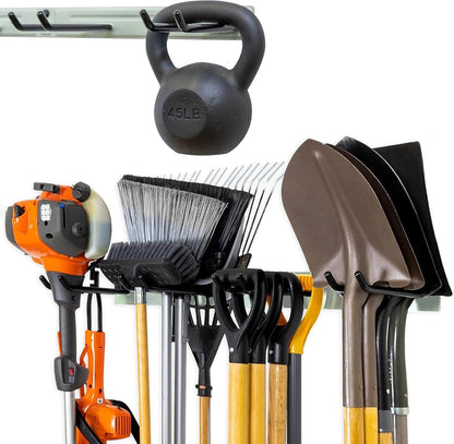StoreYourBoard 36" Garage Tool Organizer Wall Mount | Garden Tool Organizer System | Heavy Duty Garden Tool Storage Rack for Yard Tools Rakes Shovels 250lbs Garage Organization | 4 PVC Coated Hooks
