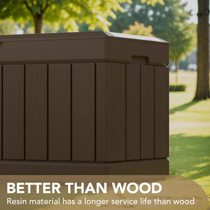 Devoko 100 Gallon Waterproof Large Resin Deck Box Indoor Outdoor Lockable Storage Container for Patio Furniture Cushions Garden Tools (100 Gallon, Black)