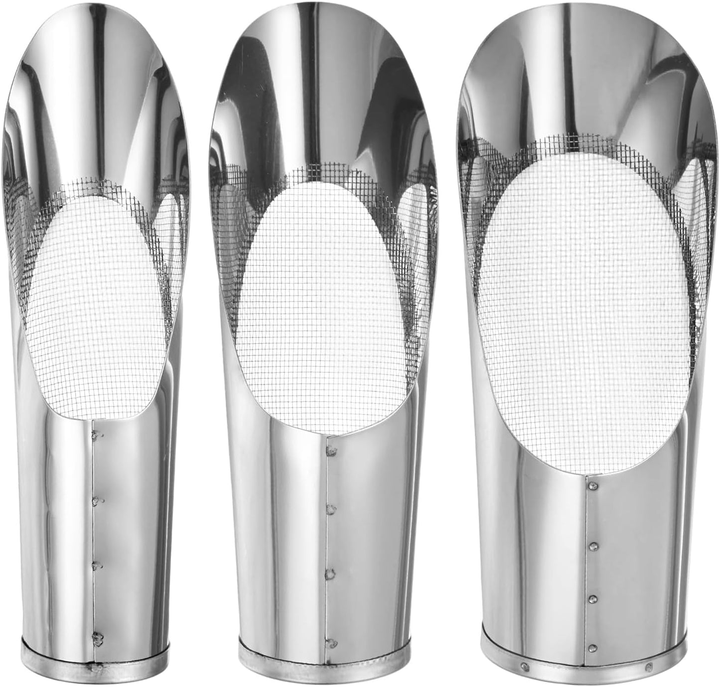 M METERXITY 1-Set Bonsai Soil Scoop, 3 Sizes Stainless Steel Garden Soil Scoops Bucket Shovels Potting Scoopers for Transplanting/Flower Planting, Small Gardening Tools [Silver Tone]