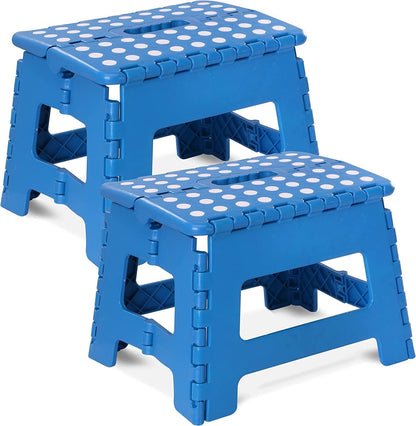 Utopia Home Folding Step Stool with Handle – 9 Inch Anti Slip Collapsible Stool – Holds Up to 300 lbs – Sturdy Plastic Step Stool Foldable for Kitchen, Bathroom and Home Use (1-Pack, Black)