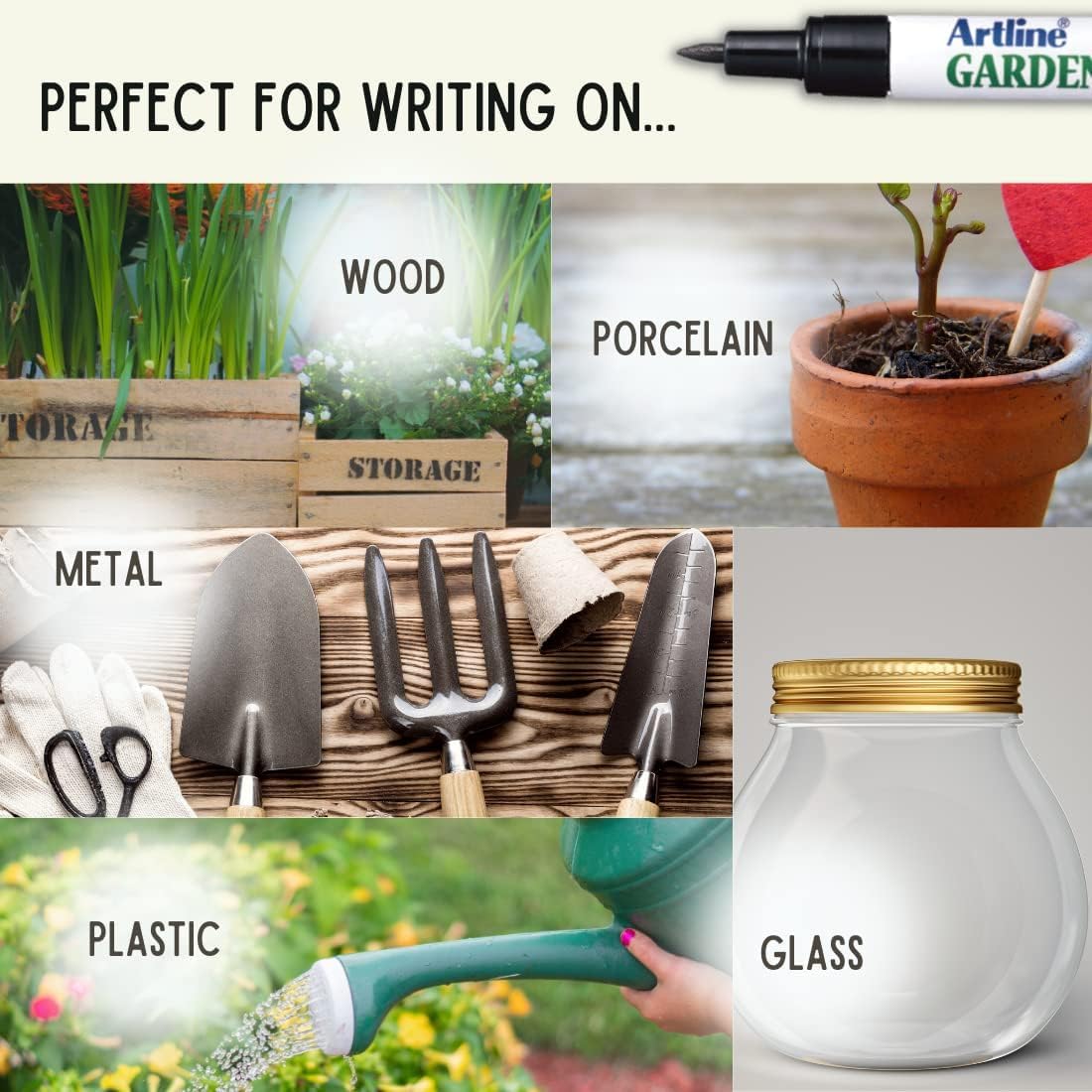 Artline Garden Markers, 0.8 mm Writing Width, Black, 12 Pack (EK-780)