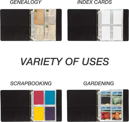 Samsill 50 Pack Heavy Weight 4 Pocket Garden Seeds Storage Clear Sheet Protectors, Seed Organizer, Each Pocket Measures 3.5" x 5.25", Fits in Standard 3 Ring Binder