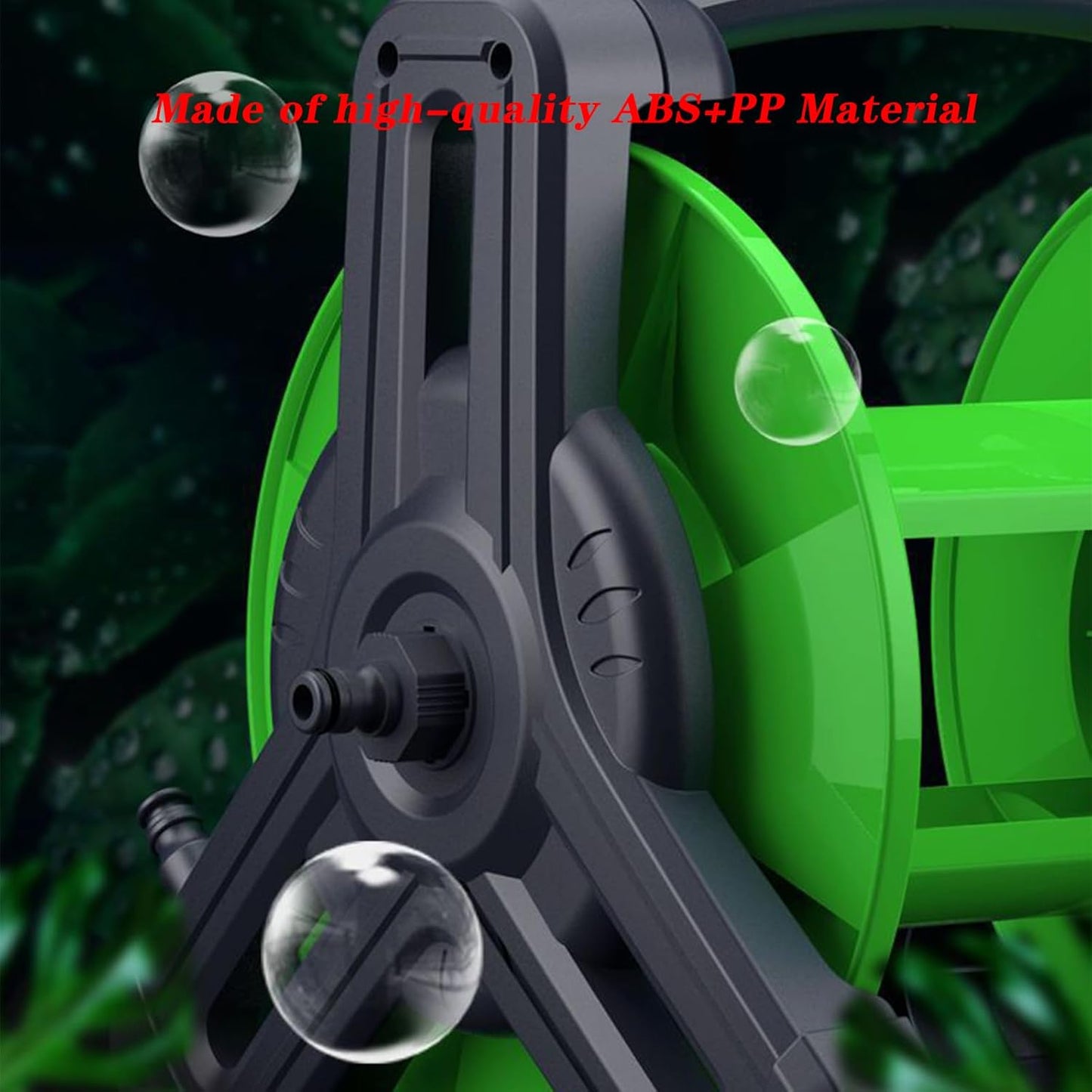 Garden Hose Reel 3/8'' x 50 ft, Portable Retractable Water Hose Reel with Hose Nozzle, Wall/Floor, Car Washing, Watering (Green, 3/8" (inches) x 50' (feet))
