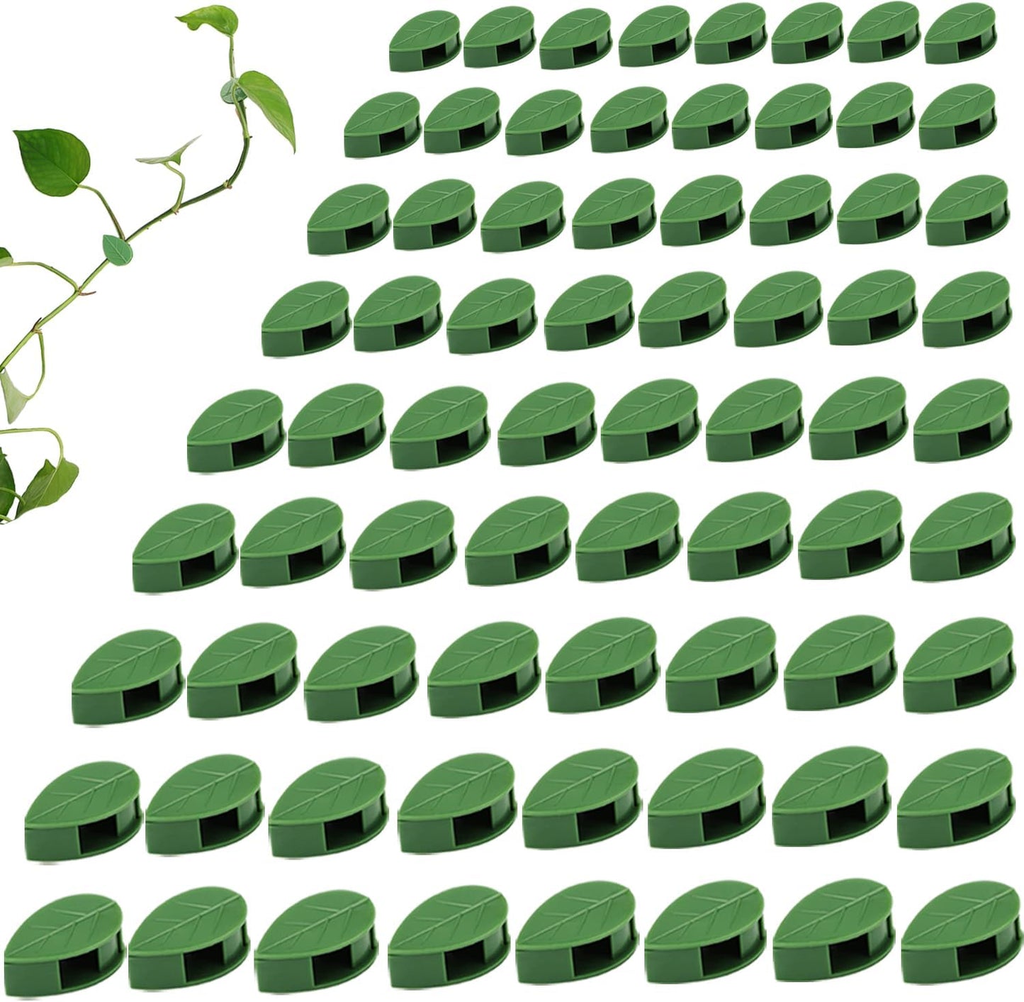 LUOTIVON 72 Pcs Plant Climbing Wall Fixture Clips, Plant Fixer Invisible Wall Vines Fixing Clips with 72 Pcs Acrylic Adhesive Sticker, Self-Adhesive Hook Plant Vine Support Holder