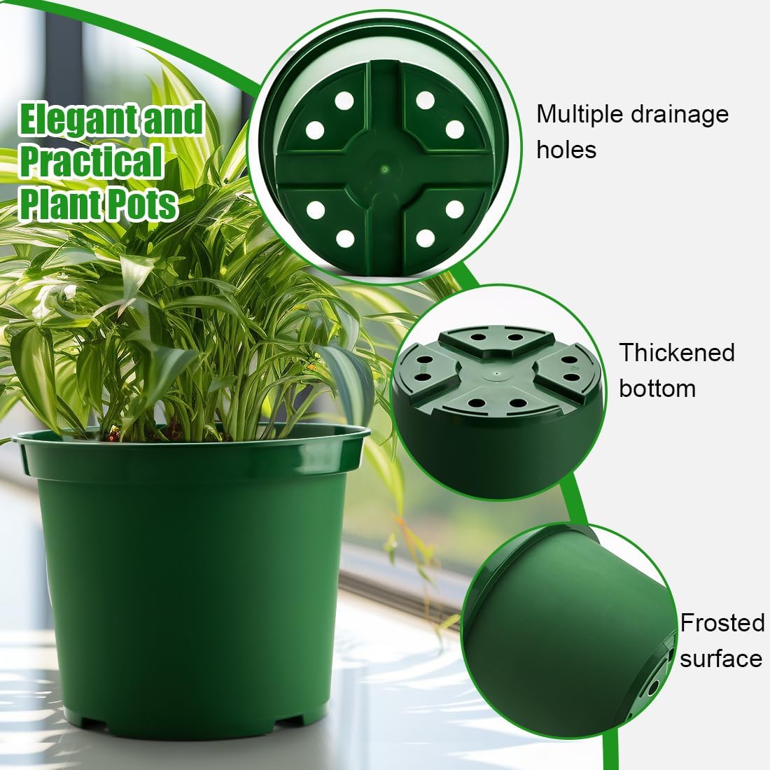 5 Gallon Nursery Pots (10-Pack) + 50ft Garden Hose with Spray Nozzle + 3-in-1 Soil Tester for Moisture/Light/pH | All-in-One Gardening Kit for Indoor/Outdoor Plants, Gardening Gifts for Women