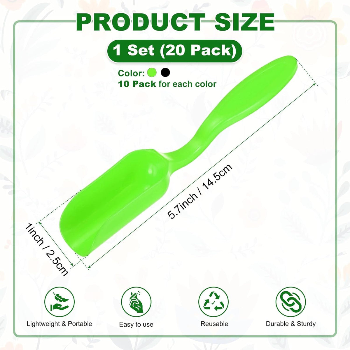 M METERXITY 20-Pack Mini Gardening Shovel Spoons, Plastic Garden Soil Scoops for Cultivation Digging Transplanting/Flower Planting/Plant Succulent, Colorful Small Gardening Tools [Multicolor]