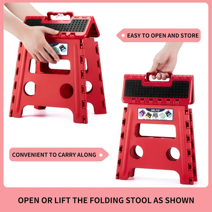 Folding Step Stool 13 Inch,300 Lbs Step Stool for Adults Black