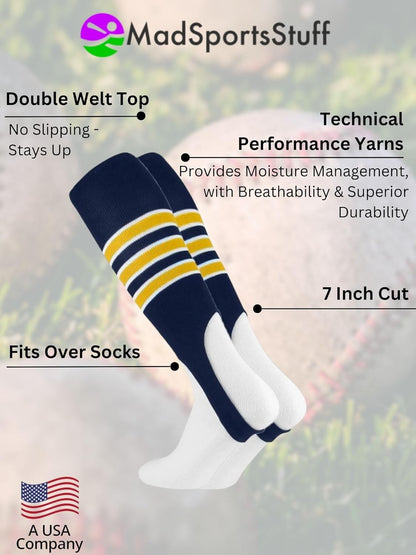 MadSportsStuff Baseball Stirrups Softball Stirrups with Stripes for Boys Girls Men Women Pattern B 3 Stripe