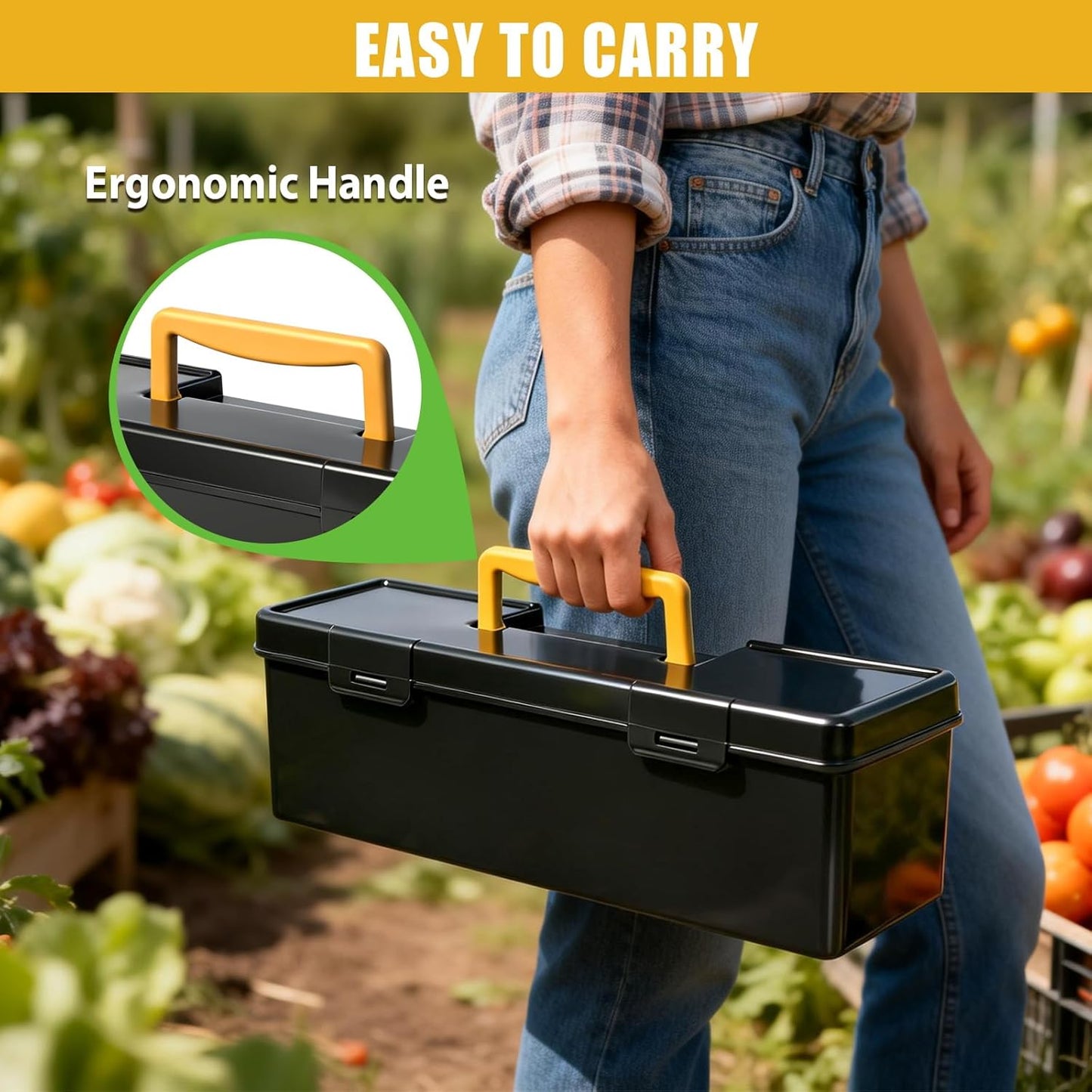 tutata Seed Packet Organizer Box Plastic Portable Seed Packet Storage Box, Seed Storage Organizer