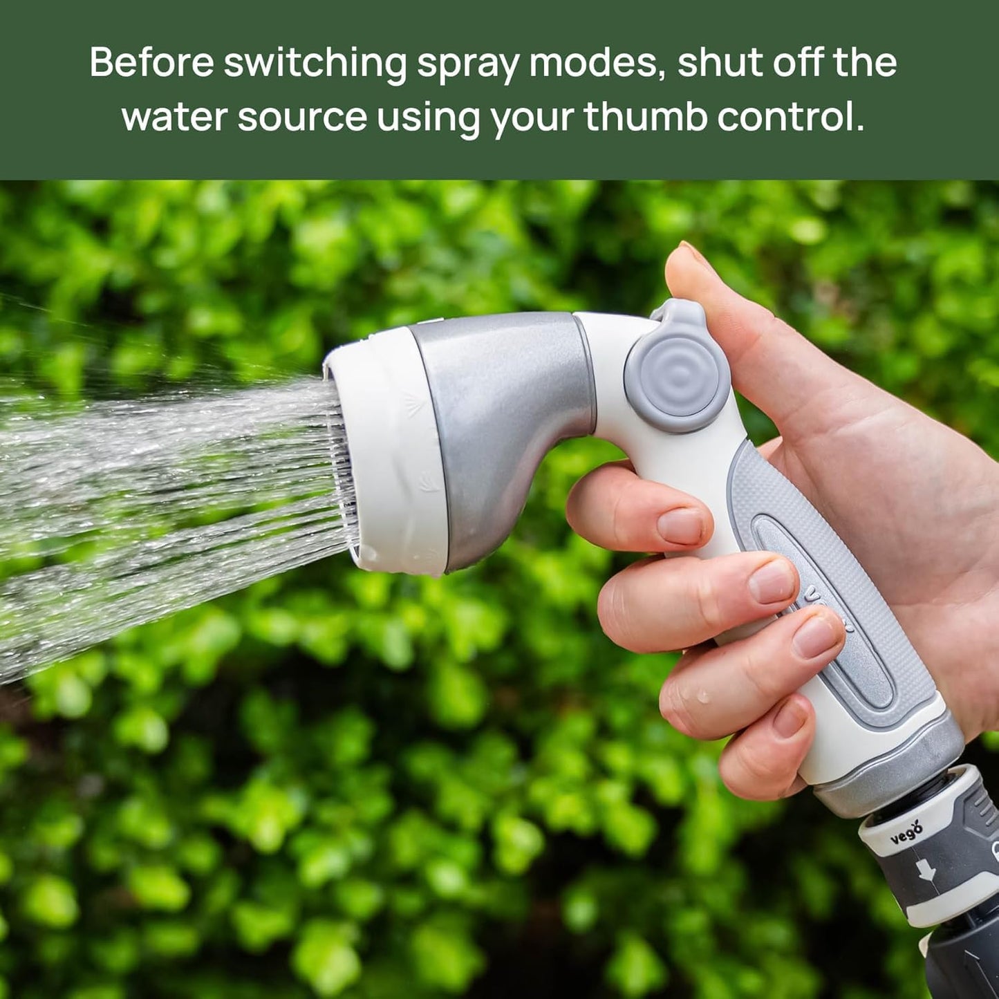 Vego Garden Hose Reel Retractable Hi-Flow Wall Mounted Hose Reel Automatic Rewind, Any Length Lock with 9 Patterns Sprayer Nozzle, Quick Connector and Adjustable shot Nozzle (Seaweed Green, 100ft)