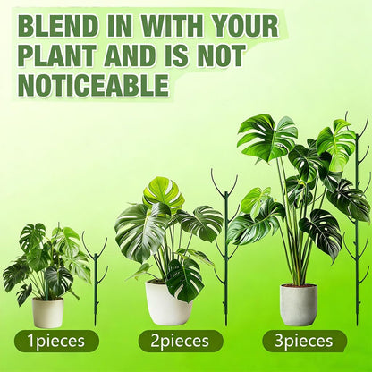 Stackable Plant Support Vine Plant Sticks Stakes Pothos Climber Support with Plant Clips and Plant Ties for Indoor Outdoor Vine Orchid, 5 Pack