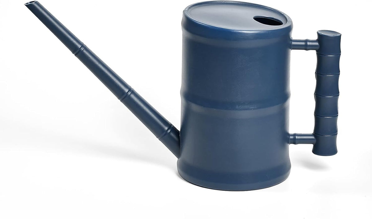 Watering Can for Outdoor Indoor Plants - Small Plastic Home Garden - with Long Spout - Blue - 64 Oz - 1/2 Gallon