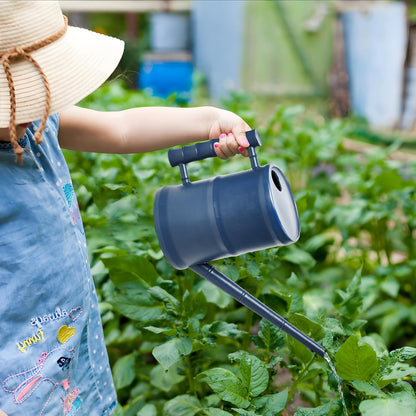Watering Can for Outdoor Indoor Plants - Small Plastic Home Garden - with Long Spout - Blue - 64 Oz - 1/2 Gallon