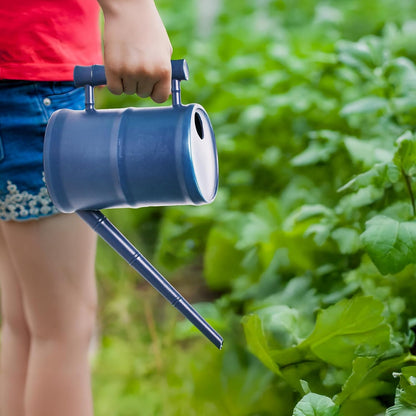 Watering Can for Outdoor Indoor Plants - Small Plastic Home Garden - with Long Spout - Blue - 64 Oz - 1/2 Gallon