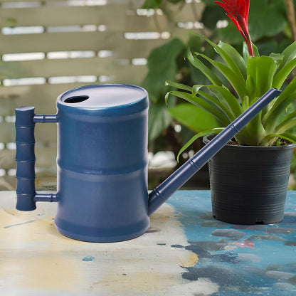 Watering Can for Outdoor Indoor Plants - Small Plastic Home Garden - with Long Spout - Blue - 64 Oz - 1/2 Gallon