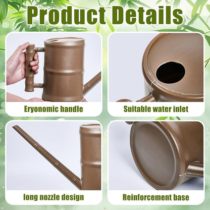 Watering Can for Outdoor Indoor Plants - Small Plastic Home Garden - with Long Spout - Blue - 64 Oz - 1/2 Gallon